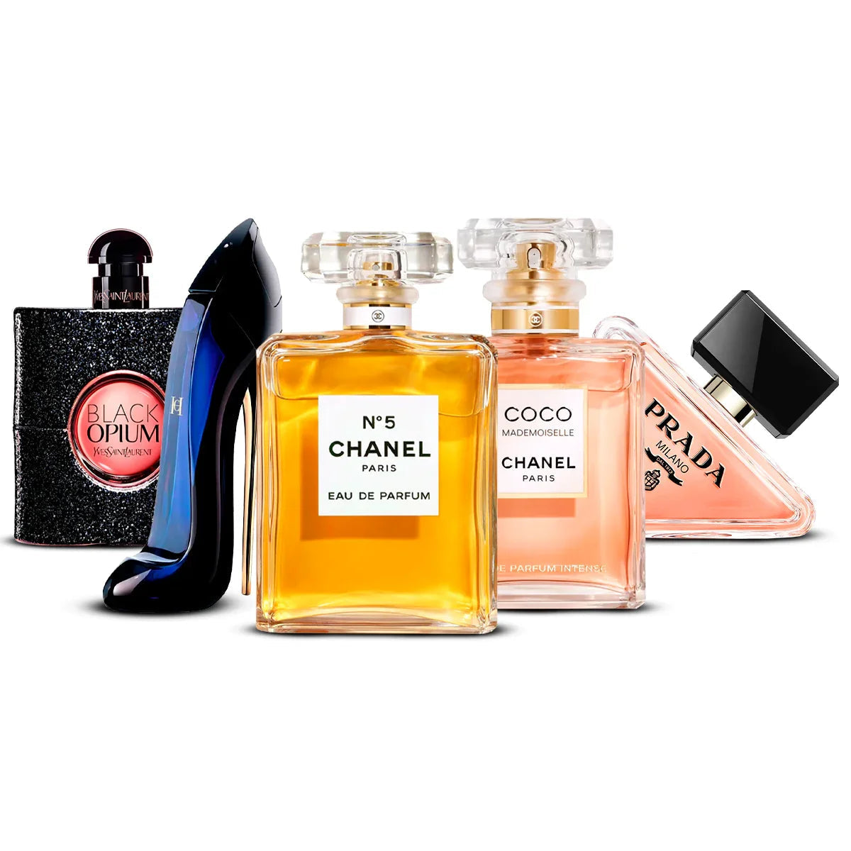 Zestaw 5 Perfum | Black Opium + Good Girl + Chanel N°5 + Coco Mademoiselle + Paradoxe